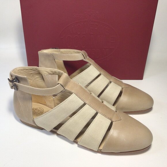 NEW Sandals Taupe Wolverine 1000 Mile Size 8.5 Flat Heel - Picture 2 of 13